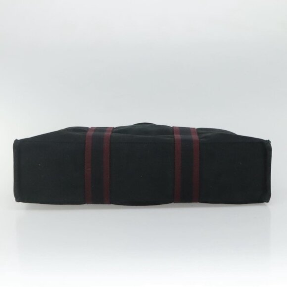 HERMES Fourre Tout MM Hand Bag Canvas Wine Red Auth th5651 - Picture 9 of 14